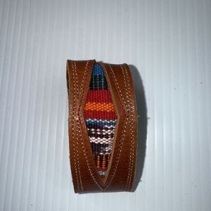American‎ Indian Style Bracelet Cuff Silver Creek genuine leather